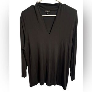 Talbots Classic V-Neck Black XL Top
